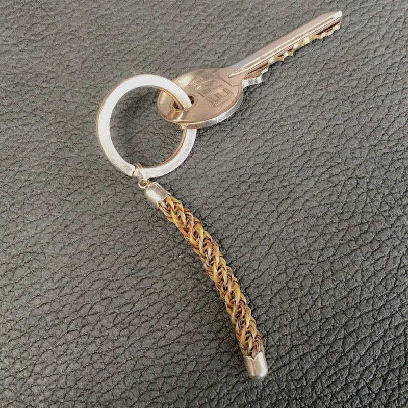 Braided Horsehair Bar Split Ring Keyring