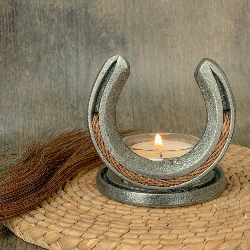 Braided Horsehair Horseshoe Tealight