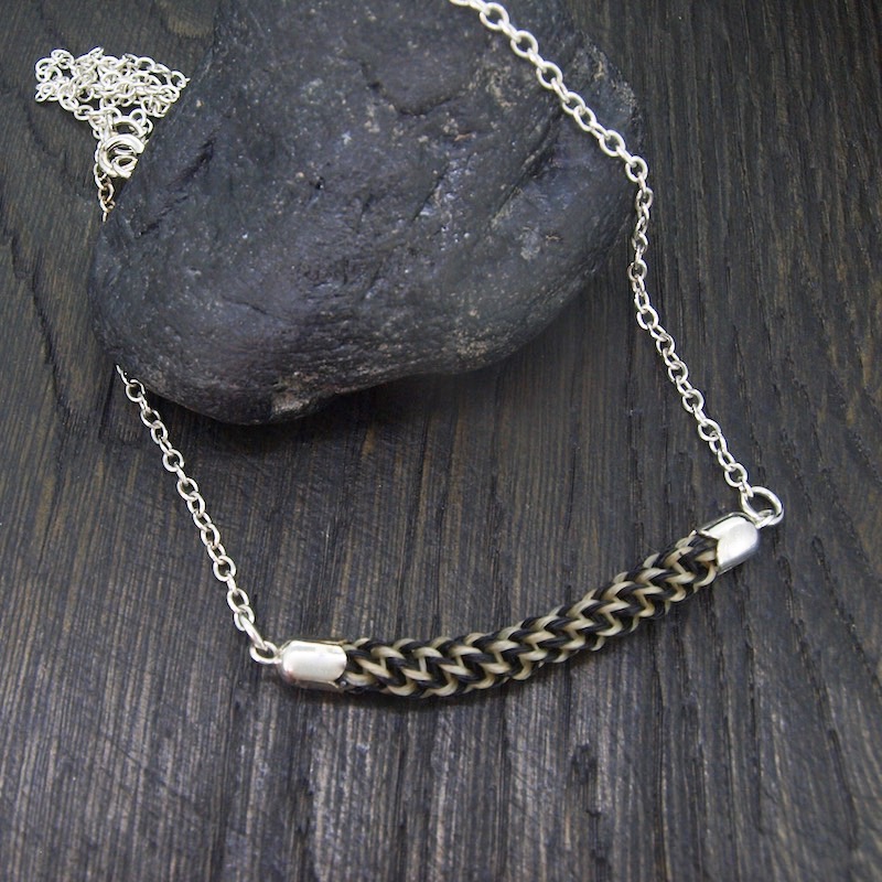 Classic Horsehair Bar Pendant Necklace