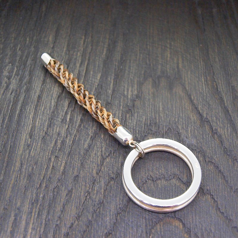 Braided Horsehair Bar Split Ring Keyring