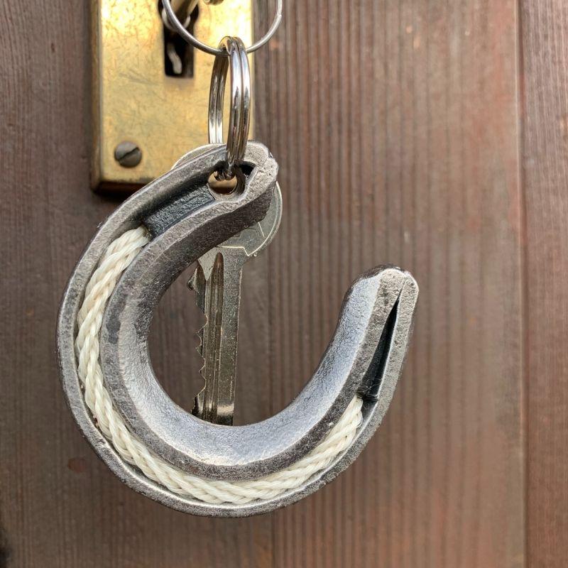 Horseshoe & Horsehair Keyring